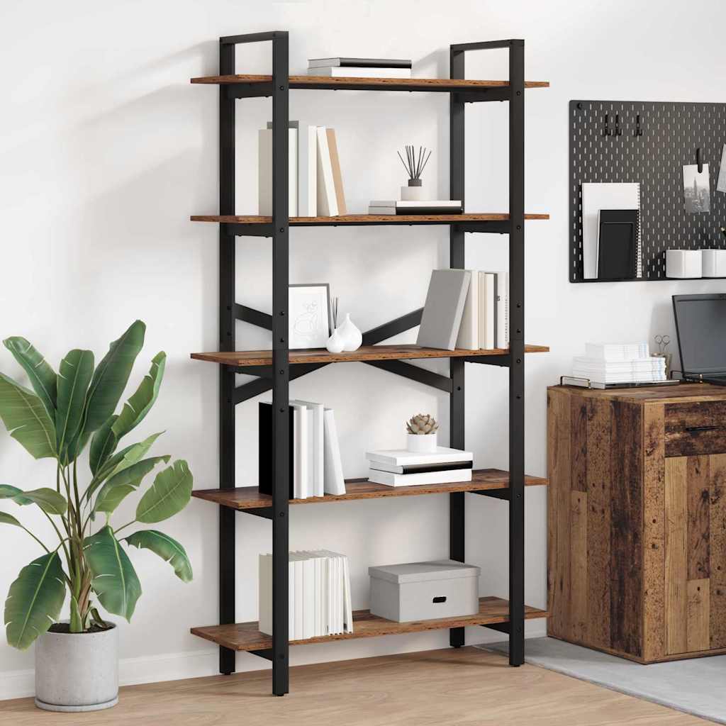 Boekenkast Oud Hout 100 x 33,5 x 178 cm Bewerkt hout is nu te koop bij PeponiXL, paradijselijk wonen!