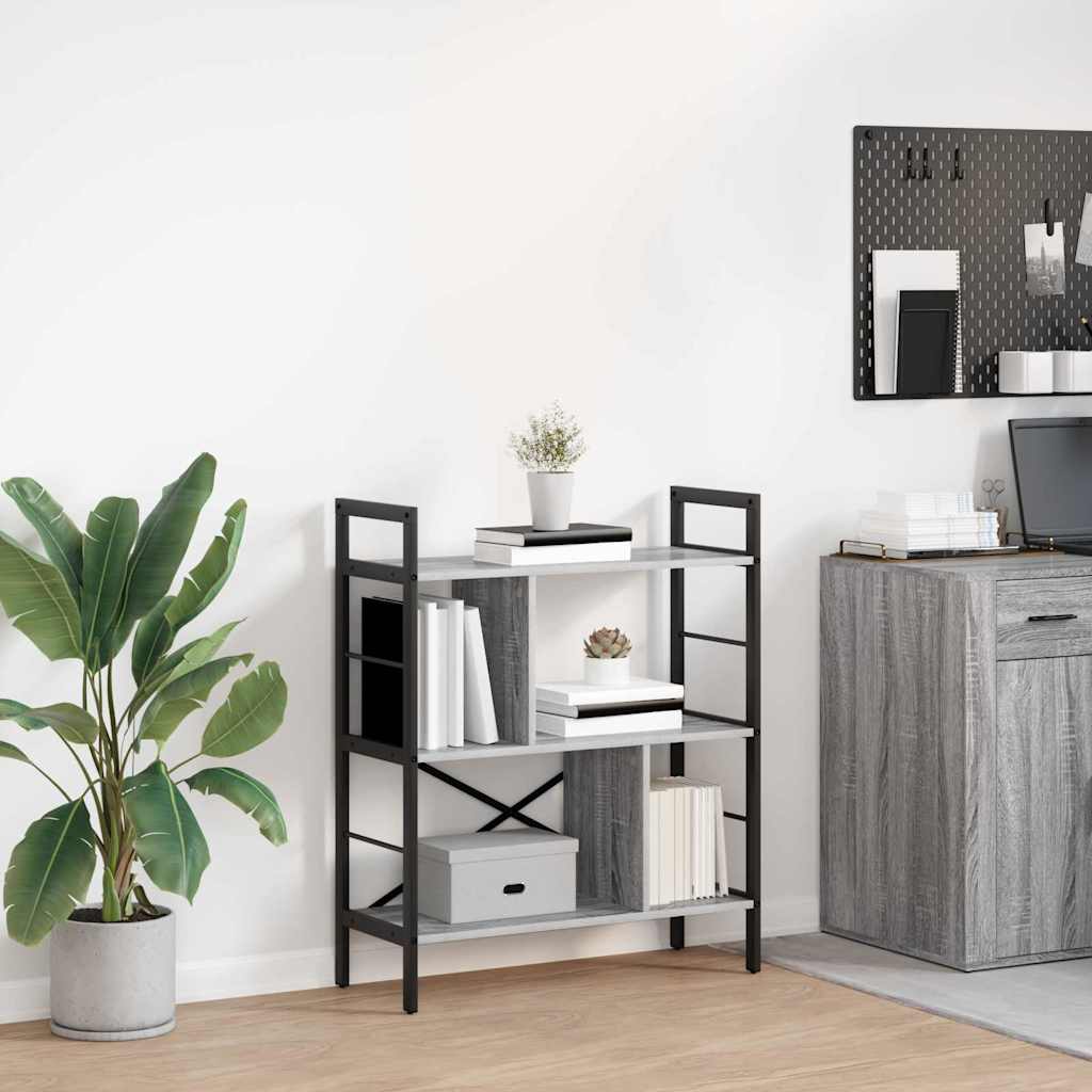 Boekenkast Grijs Sonoma 75 x 30 x 91 cm Bewerkt hout is nu te koop bij PeponiXL, paradijselijk wonen!