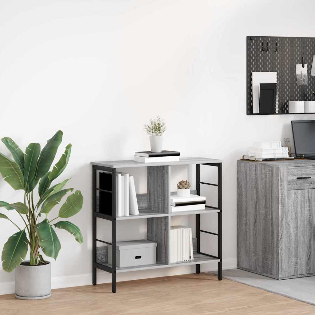 Boekenkast Grijs Sonoma 82 x 32 x 79 cm Bewerkt hout is nu te koop bij PeponiXL, paradijselijk wonen!