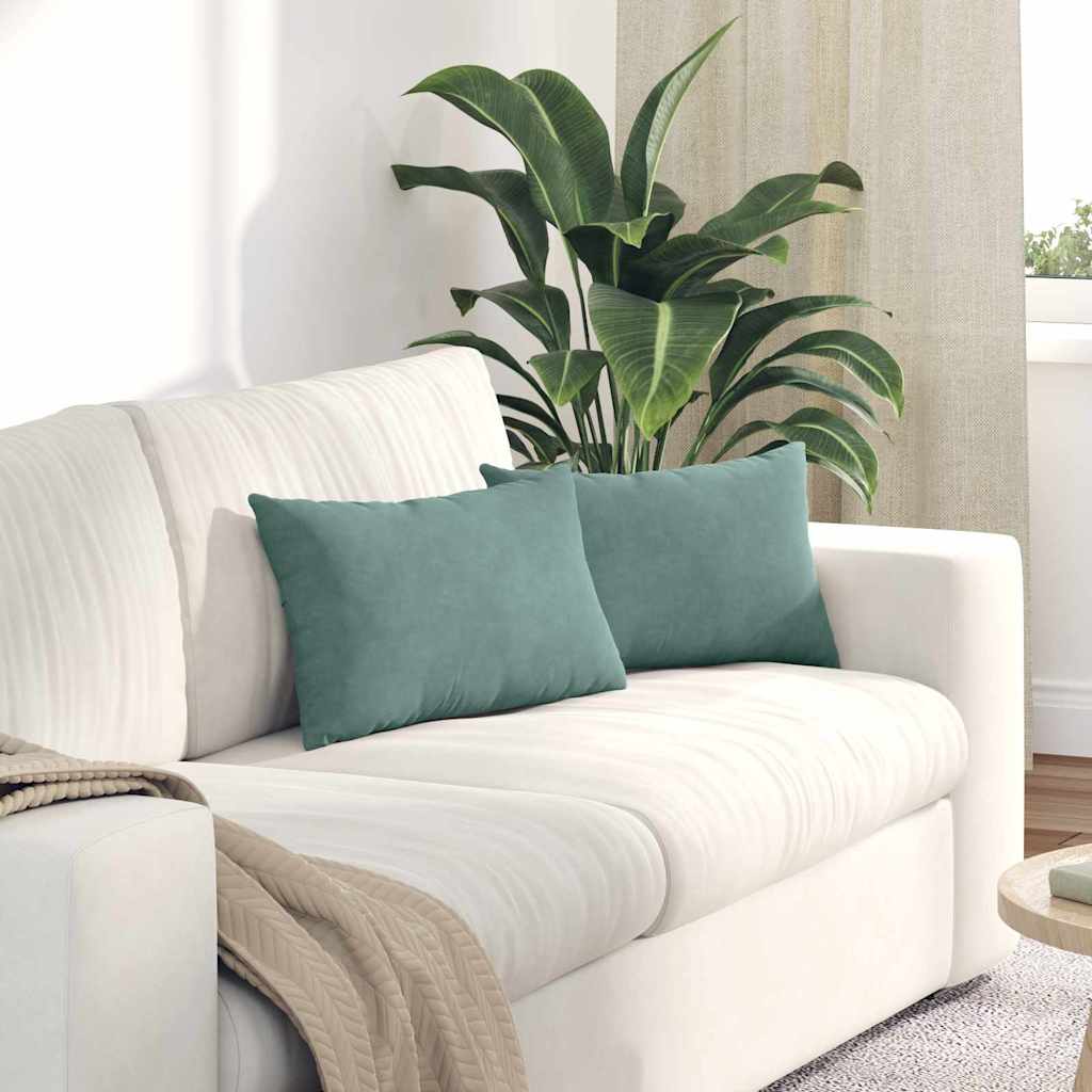 Sofa Kussens 2 stuks Zeegroen 50 x 30 cm Cordstof is nu te koop bij PeponiXL, paradijselijk wonen!