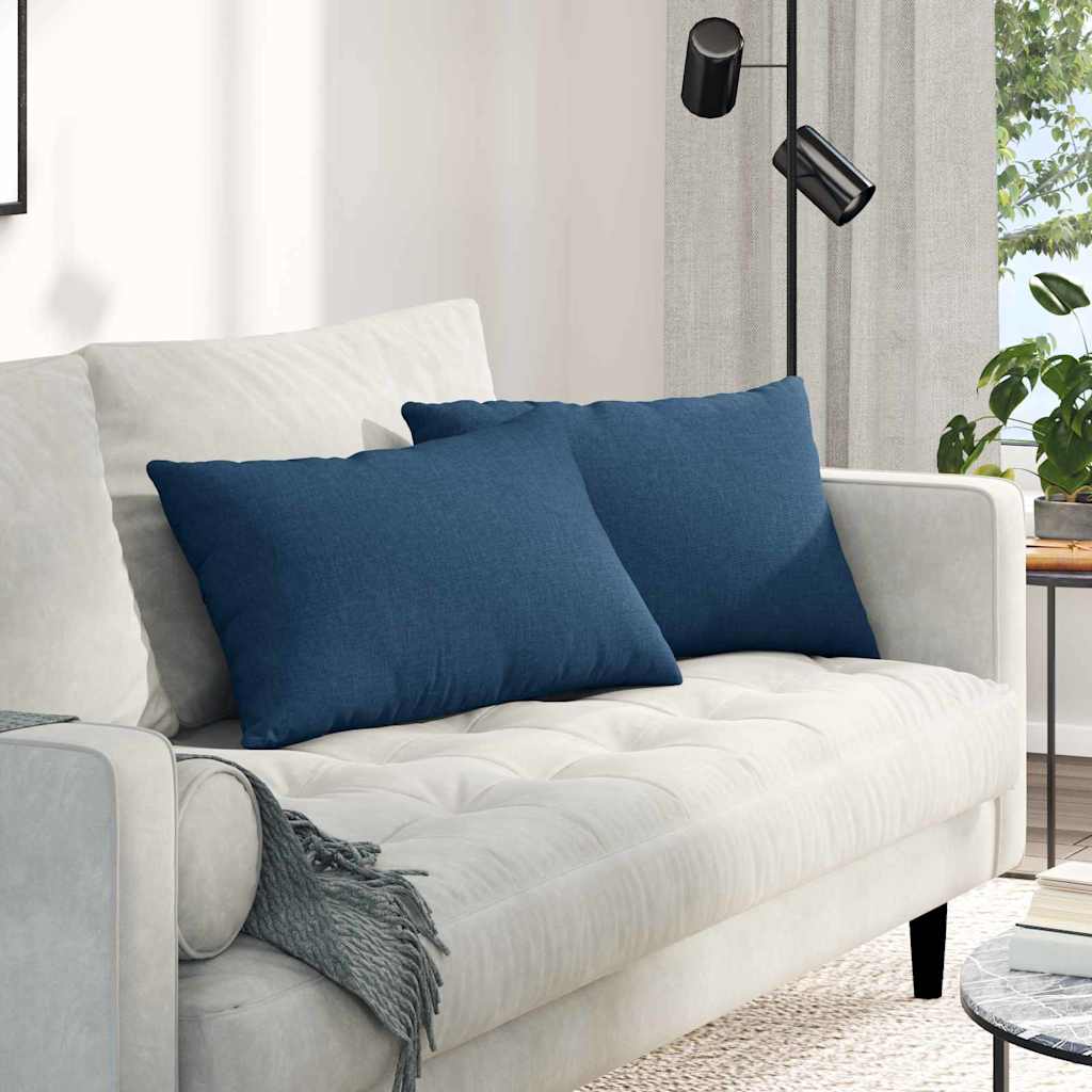 Sofa Kussens 2 pcs Blauw 60 x 40 cm Stof is nu te koop bij PeponiXL, paradijselijk wonen!