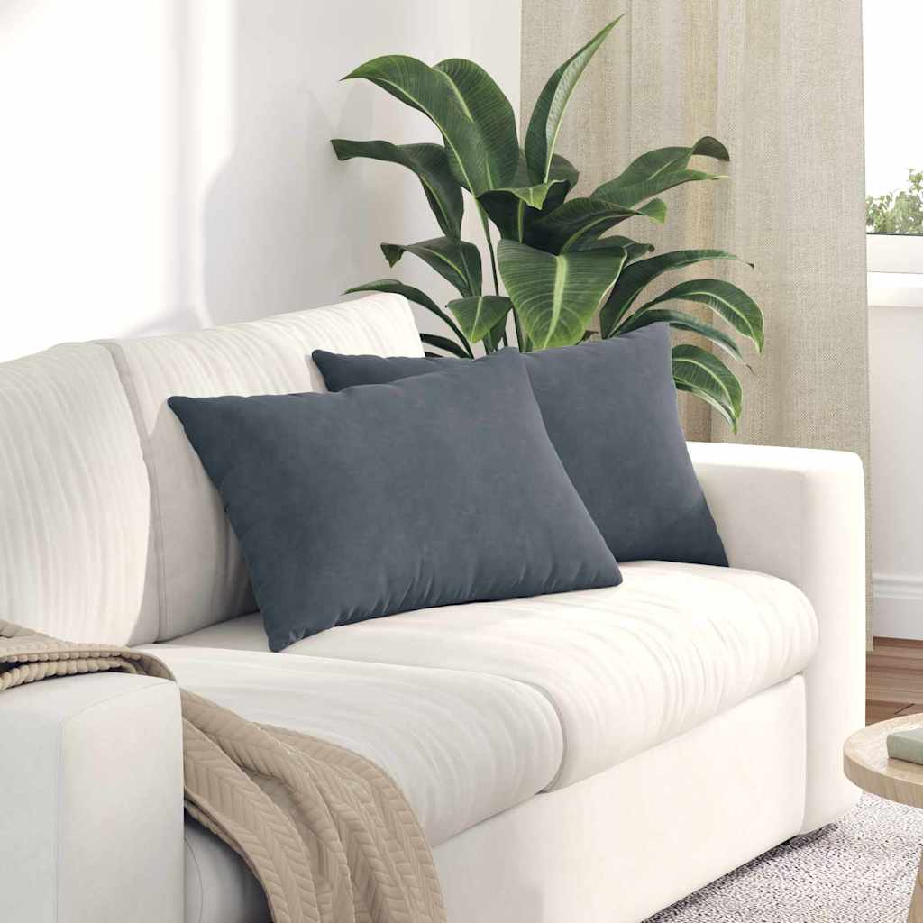 Sofa Kussens 2 stuks Donkergrijs 60 x 40 cm Cordstof is nu te koop bij PeponiXL, paradijselijk wonen!