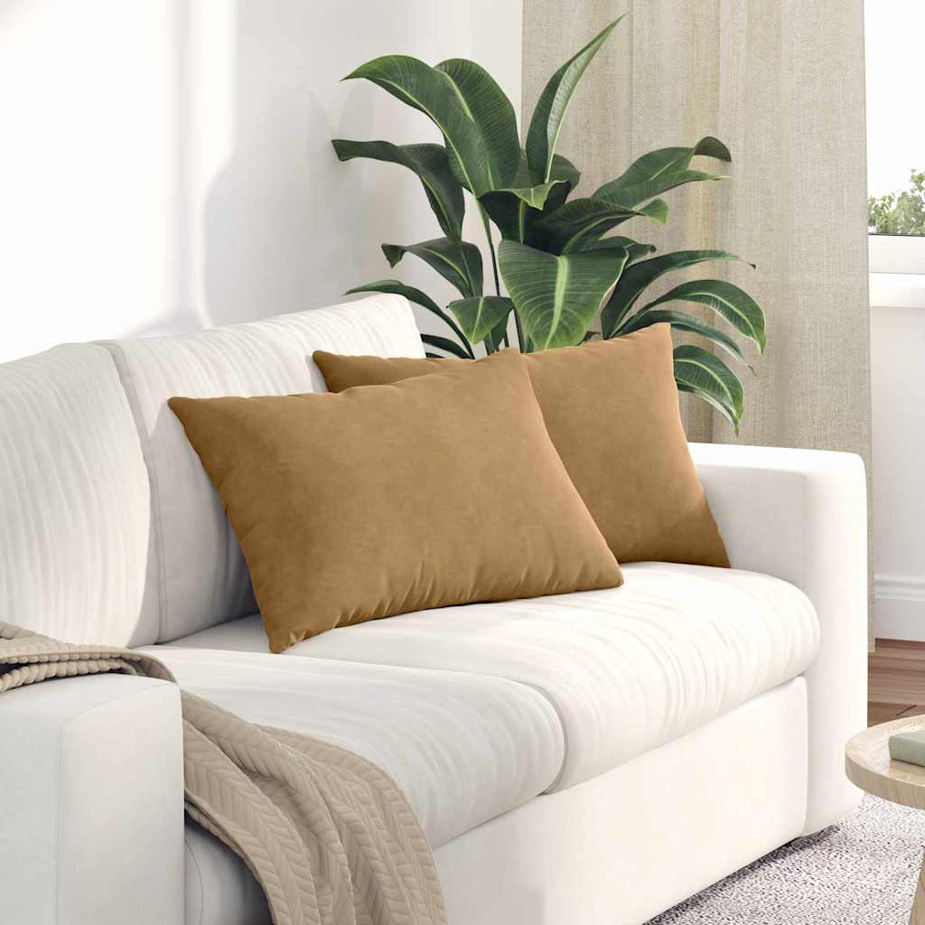 Sofa Kussens 2 stuks Bruin 60 x 40 cm Cordstof is nu te koop bij PeponiXL, paradijselijk wonen!