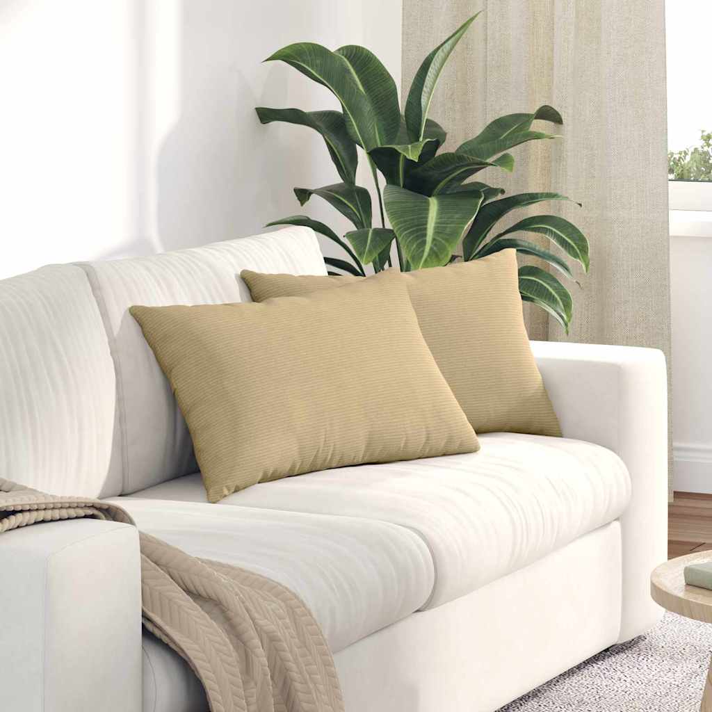 Sofa Kussens 2 stuks Grijs groen 60 x 40 cm Cordstof is nu te koop bij PeponiXL, paradijselijk wonen!