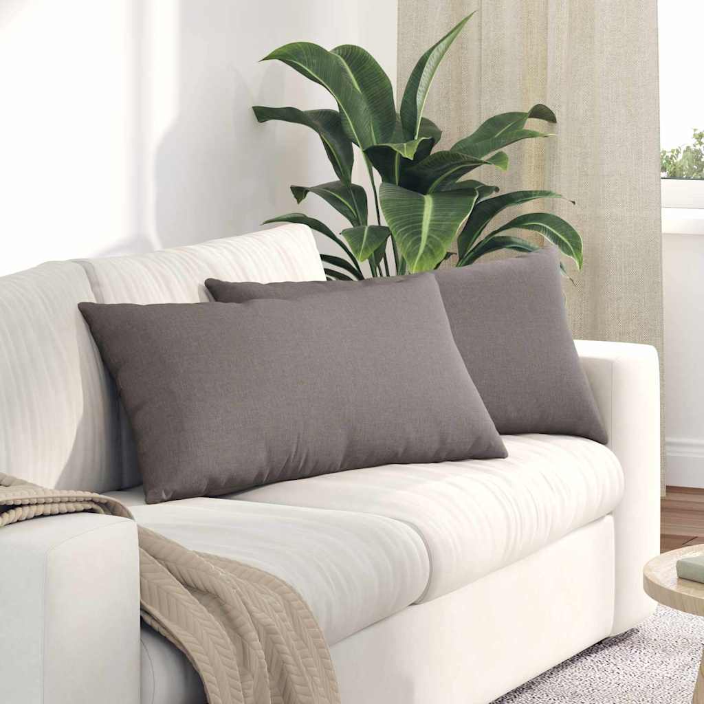 Sofa Kussens 2 pcs Taupe 80 x 40 cm Stof is nu te koop bij PeponiXL, paradijselijk wonen!