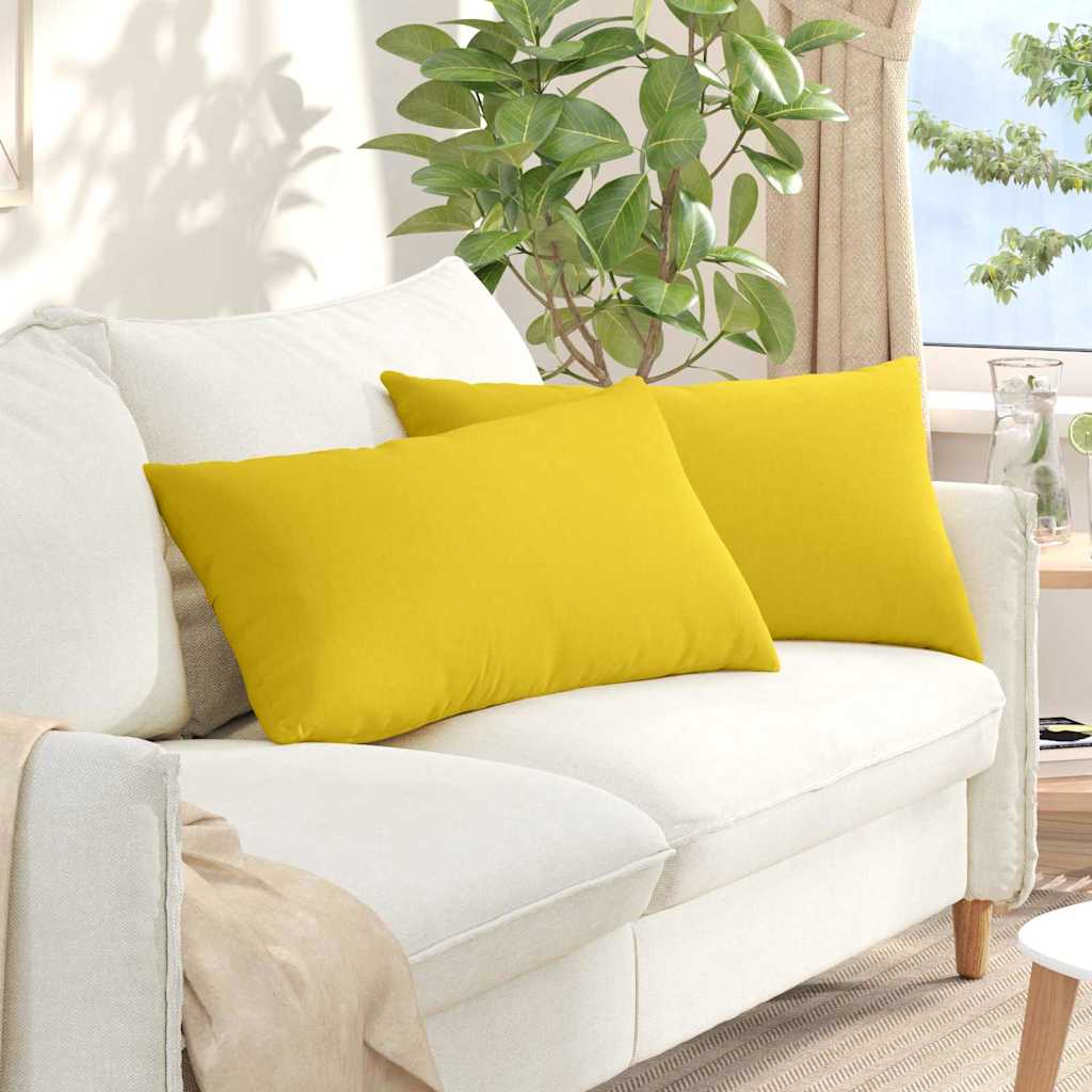 Sofa Kussens 2 pcs Lichtgeel 80 x 40 cm Stof is nu te koop bij PeponiXL, paradijselijk wonen!