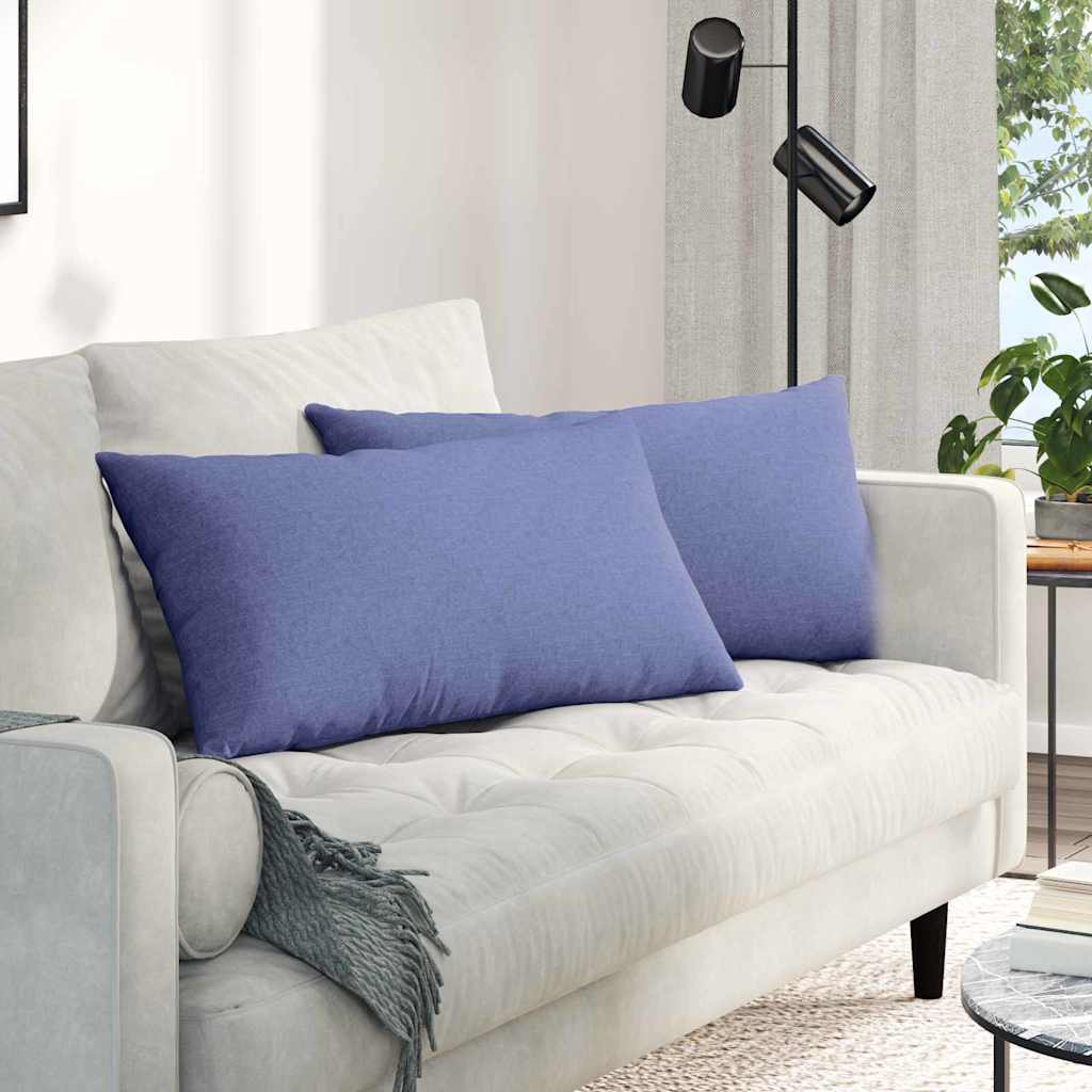 Sofa Kussens 2 pcs Jeans Blauw 80 x 40 cm Stof is nu te koop bij PeponiXL, paradijselijk wonen!