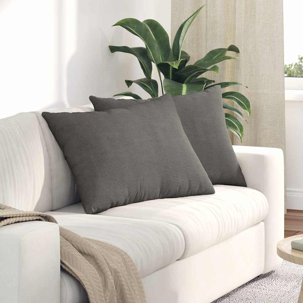 Sofa Kussens 2 stuks Lichtgrijs 70 x 50 cm Cordstof is nu te koop bij PeponiXL, paradijselijk wonen!