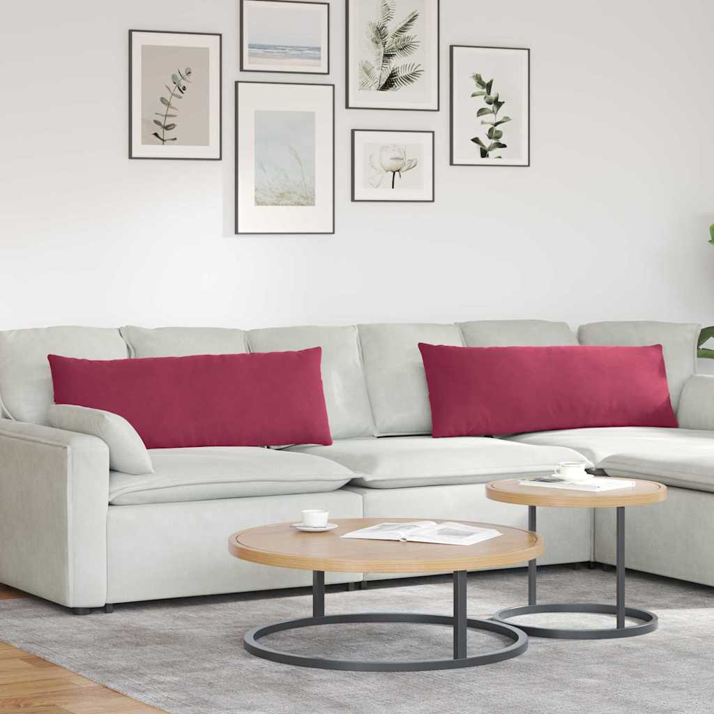 Sofa Kussens 2 stuks Wijnrood 120 x 40 cm Cordstof is nu te koop bij PeponiXL, paradijselijk wonen!