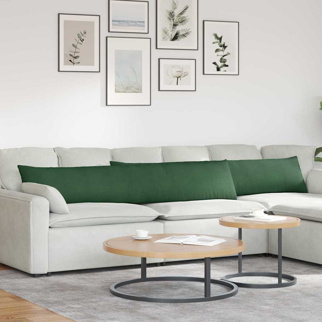 Sofa Kussens 2 stuks Donkergroen 200 x 40 cm Cordstof is nu te koop bij PeponiXL, paradijselijk wonen!