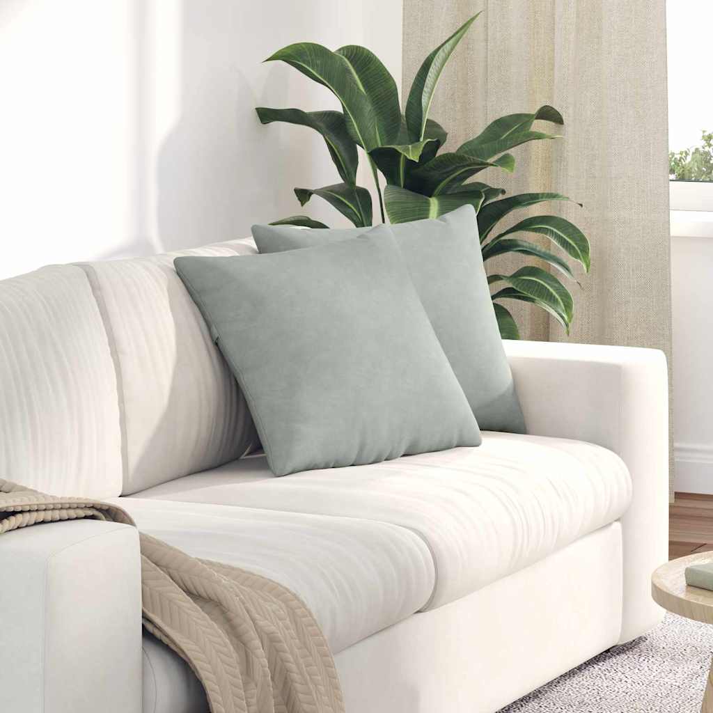 Sofa Kussens 2 stuks Lichtgrijs 45 x 45 cm Cordstof is nu te koop bij PeponiXL, paradijselijk wonen!