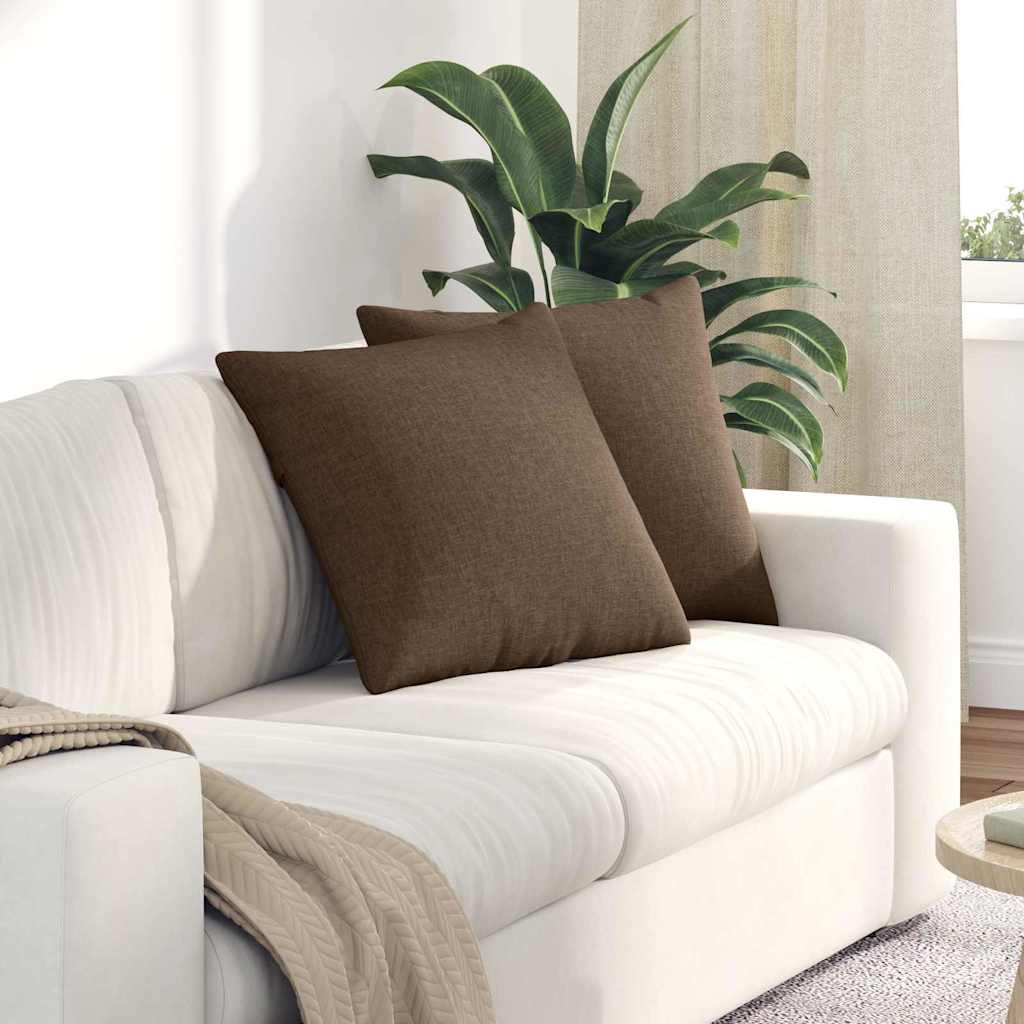 Sofa Kussens 2 pcs Bruin 50 x 50 cm Stof is nu te koop bij PeponiXL, paradijselijk wonen!