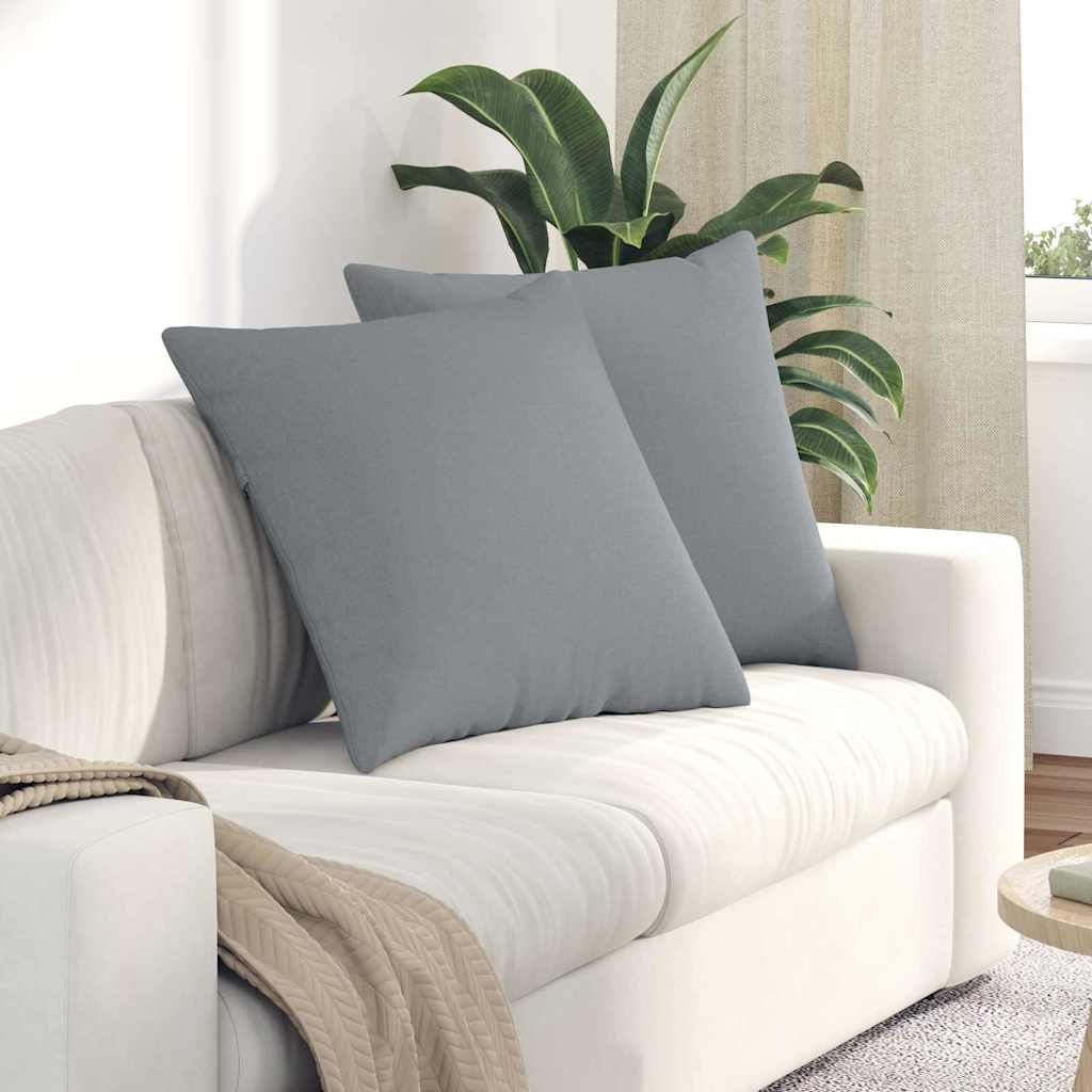 Sofa Kussens 2 pcs Lichtgrijs 60 x 60 cm Stof is nu te koop bij PeponiXL, paradijselijk wonen!