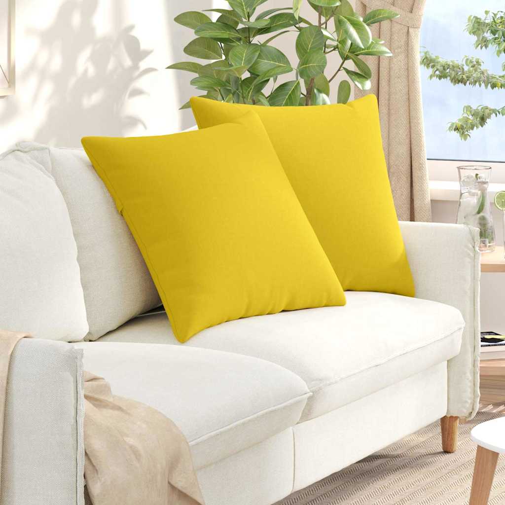 Sofa Kussens 2 pcs Lichtgeel 80 x 80 cm Stof is nu te koop bij PeponiXL, paradijselijk wonen!