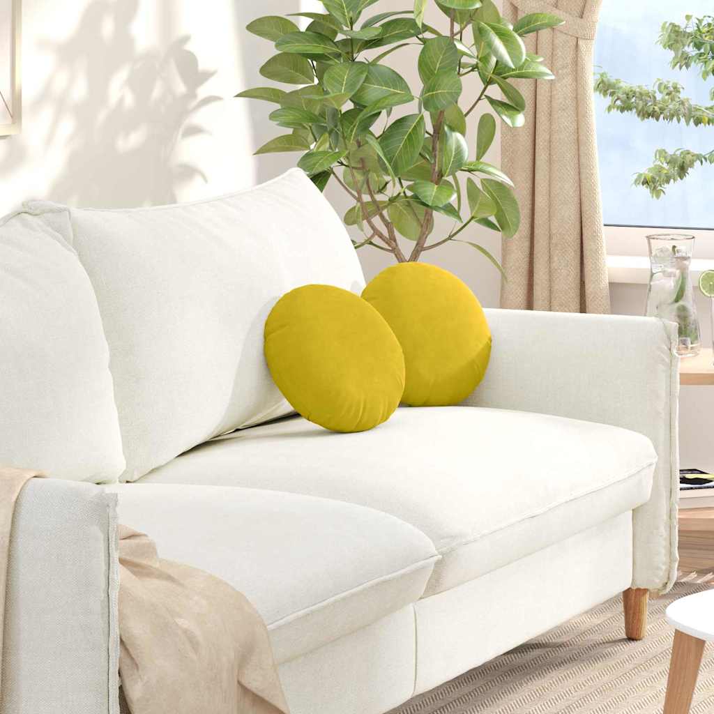 Zitkussens 2 pcs Geel Ø30 x 13 cm Fluweel is nu te koop bij PeponiXL, paradijselijk wonen!