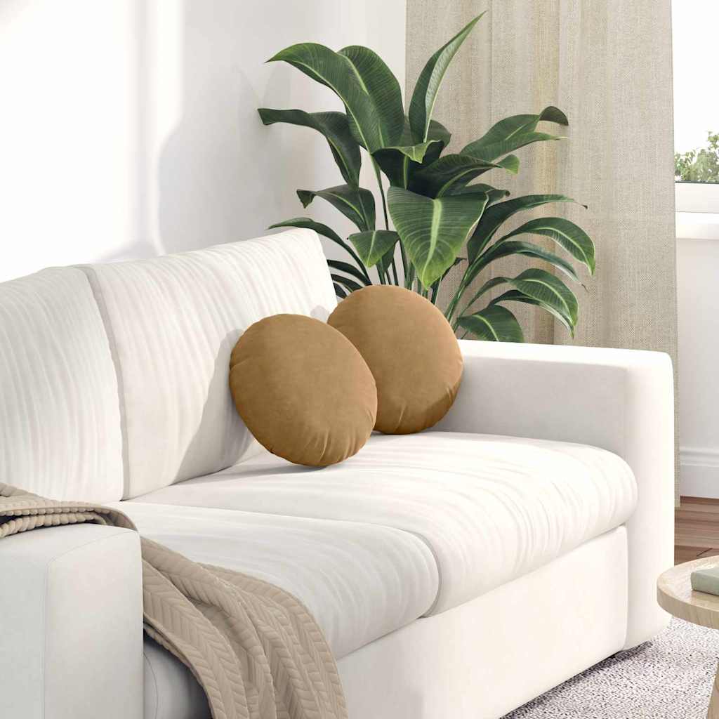 Zitkussens 2 pcs Bruin Ø30 x 13 cm Fluweel is nu te koop bij PeponiXL, paradijselijk wonen!