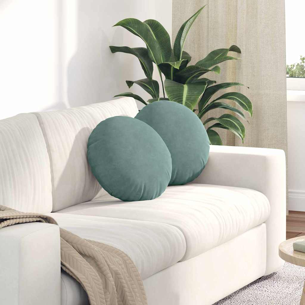 Zitkussens 2 stuks Zeegroen Ø 40 x 13 cm Fluweel is nu te koop bij PeponiXL, paradijselijk wonen!