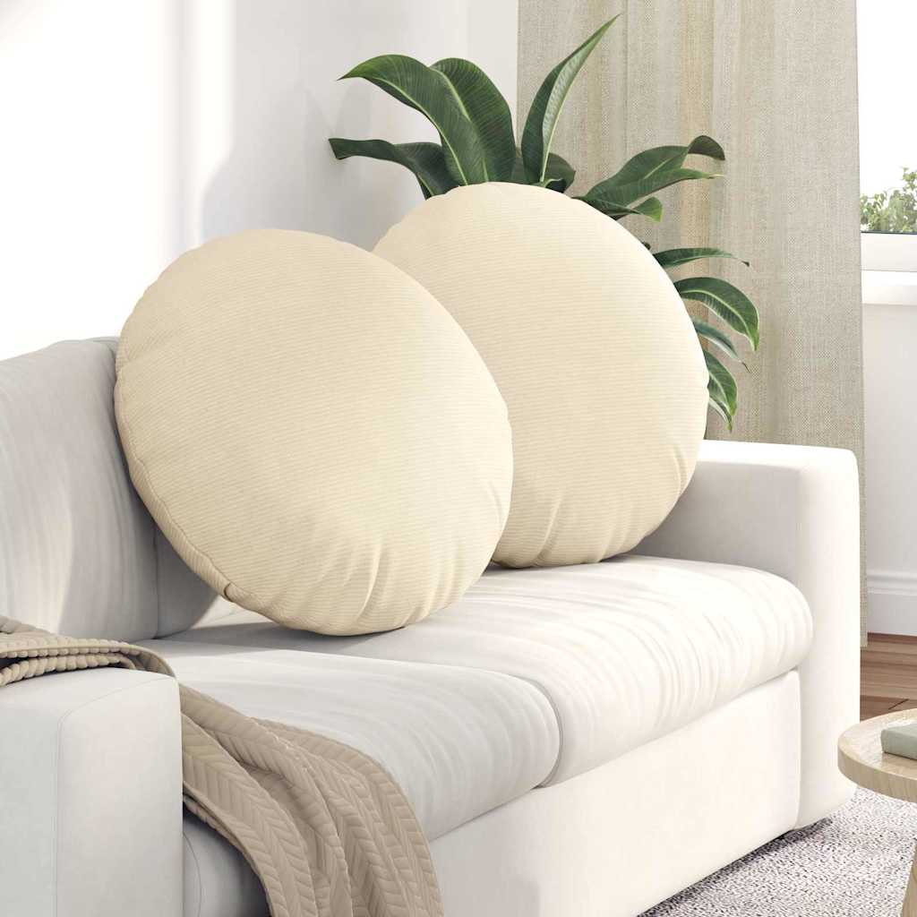 Zitkussens 2 pcs Crème Ø60 x 21 cm Katoen Stof is nu te koop bij PeponiXL, paradijselijk wonen!