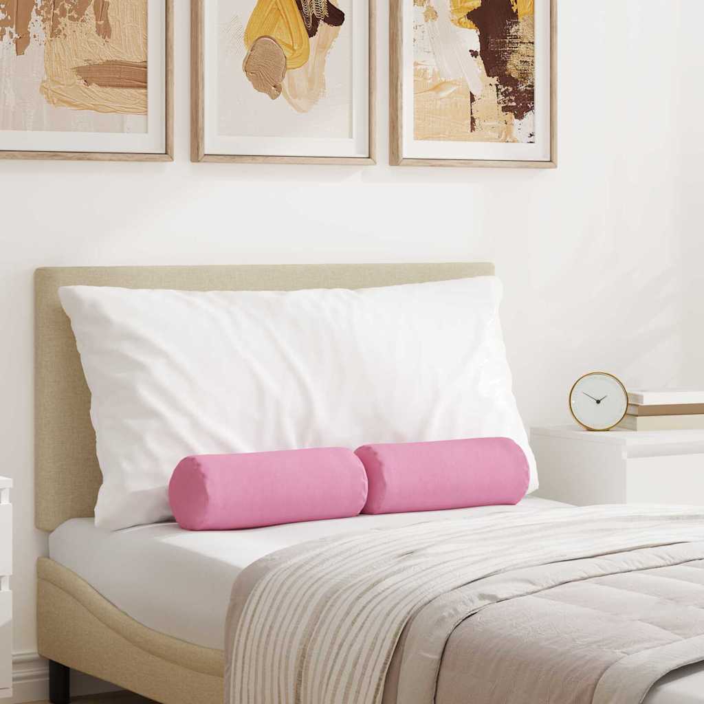 Bolster Kussens 2 stuks Roze Ø 15 x 40 cm Stof is nu te koop bij PeponiXL, paradijselijk wonen!
