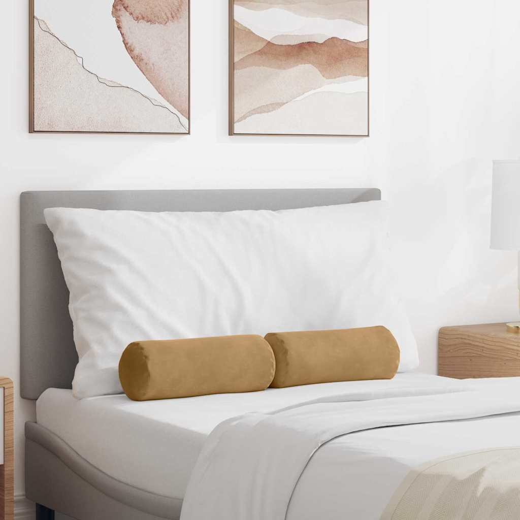 Bolster Kussens 2 stuks Bruin Ø 15 x 40 cm Cordstof is nu te koop bij PeponiXL, paradijselijk wonen!