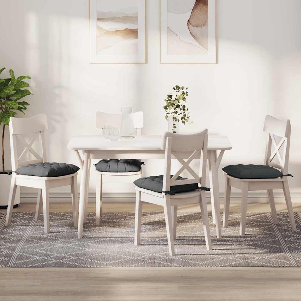 Zitkussens 4 pcs Donkergrijs 40 x 40 x 6 cm Stof is nu te koop bij PeponiXL, paradijselijk wonen!