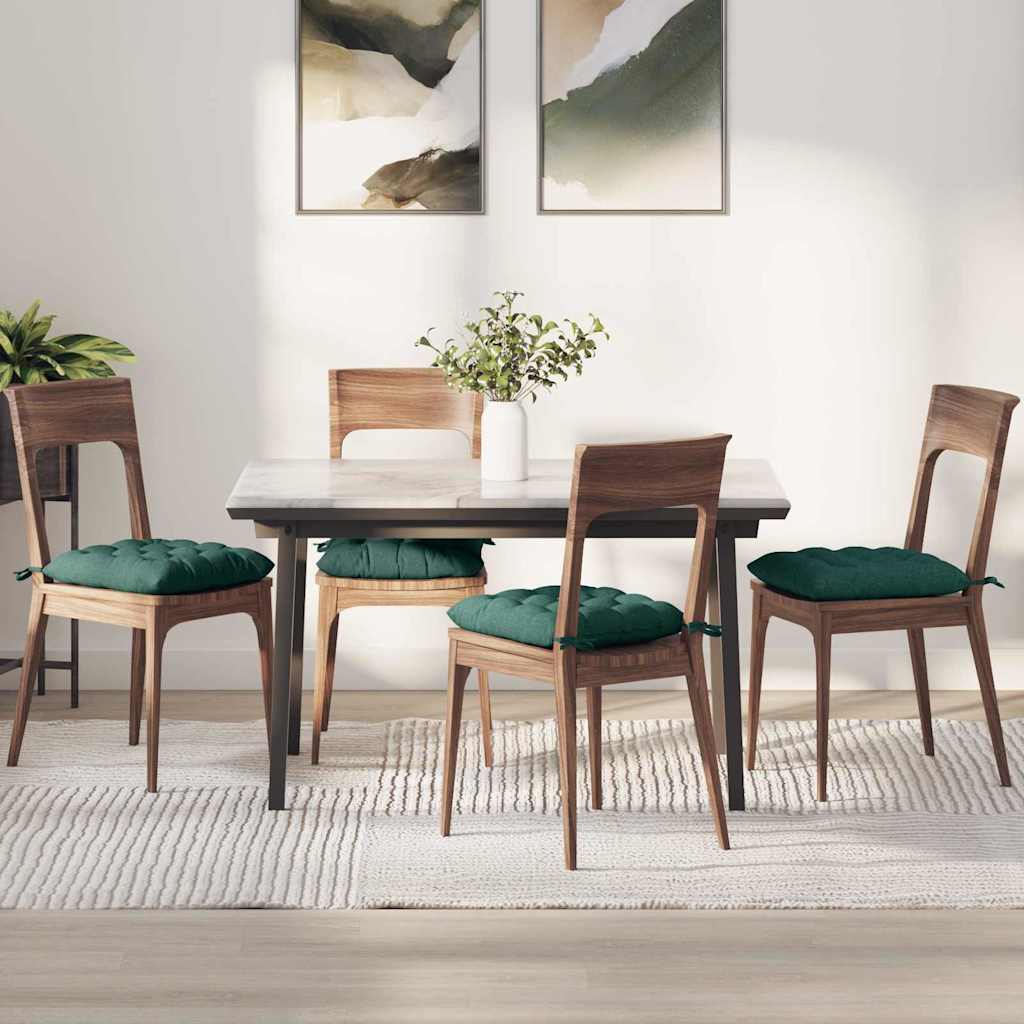 Zitkussens 4 pcs Donkergroen 40 x 40 x 6 cm Stof is nu te koop bij PeponiXL, paradijselijk wonen!