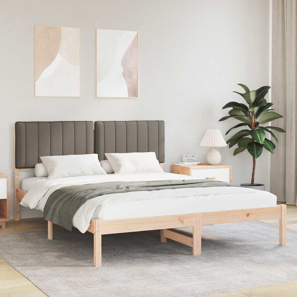 Bedframe met Gevoerd Hoofdgedeelte Taupe 150 x 200 cm is nu te koop bij PeponiXL, paradijselijk wonen!