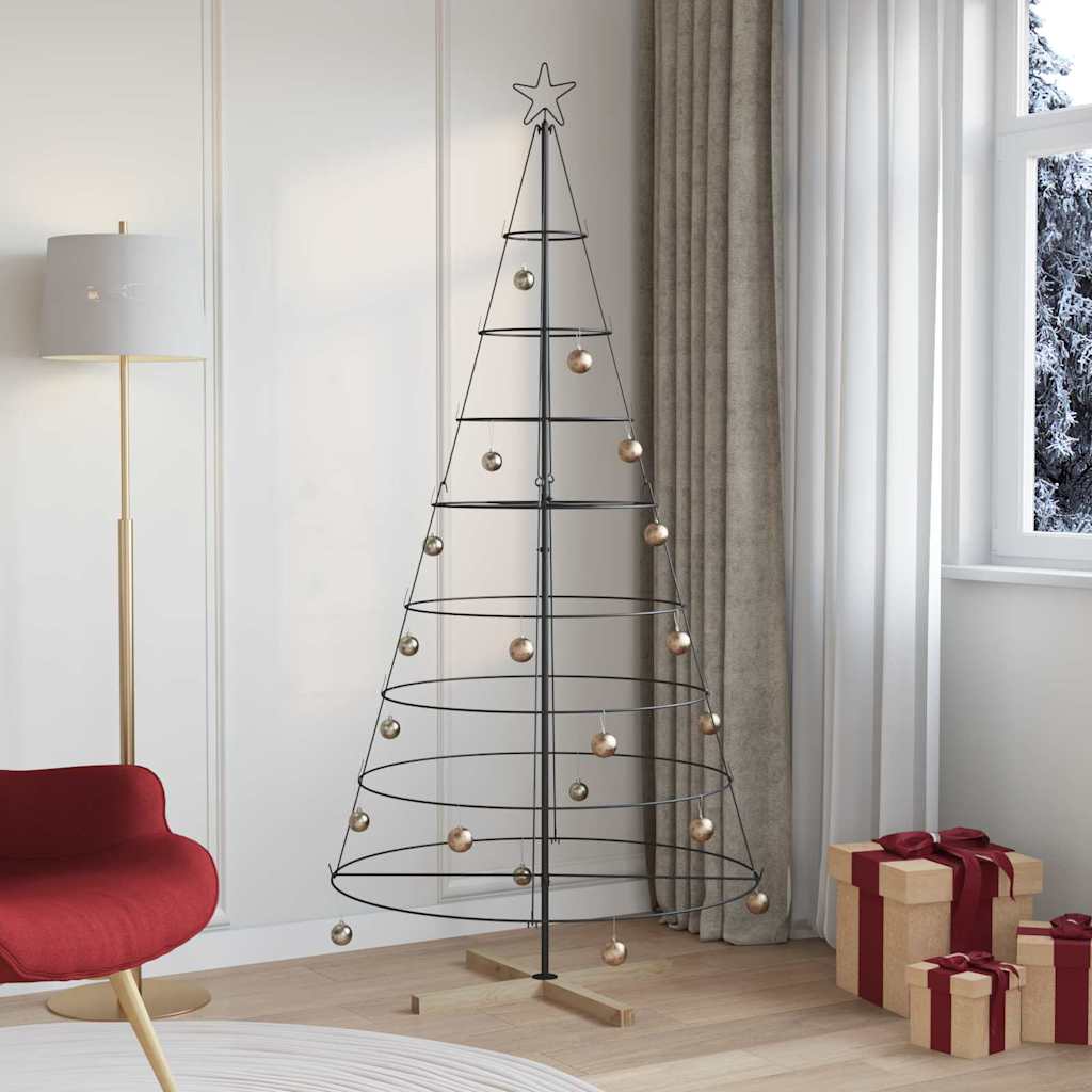 Metalen kerstboom met standaard KUOPIO 210 cm Staal Zwart is nu te koop bij PeponiXL, paradijselijk wonen!