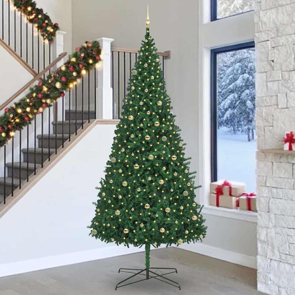 Kerstboom met decoratieve slingerlichten Groen 400 cm PVC is nu te koop bij PeponiXL, paradijselijk wonen!