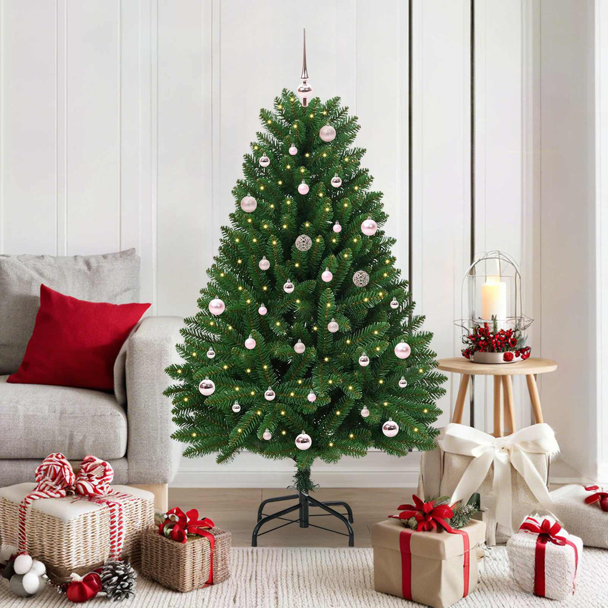 Kunstkerstboom met 150 LED Groen 150 cm PVC en Metaal is nu te koop bij PeponiXL, paradijselijk wonen!