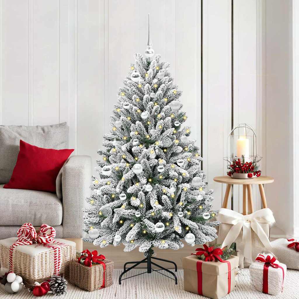 Kunstkerstboom met 150 LED Groen en Wit 150 cm PVC en Metaal is nu te koop bij PeponiXL, paradijselijk wonen!