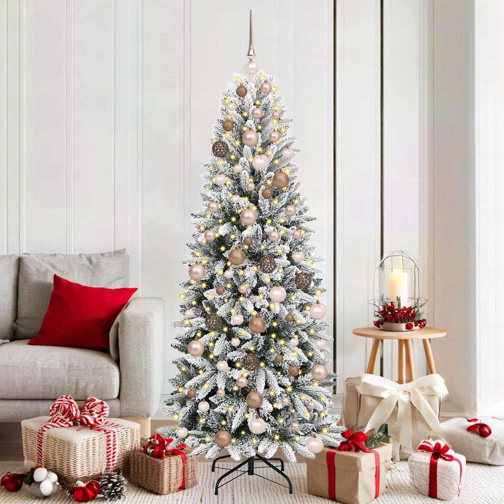 Kunstkerstboom Wit 180 cm PVC en Plastic en Staal en PE is nu te koop bij PeponiXL, paradijselijk wonen!