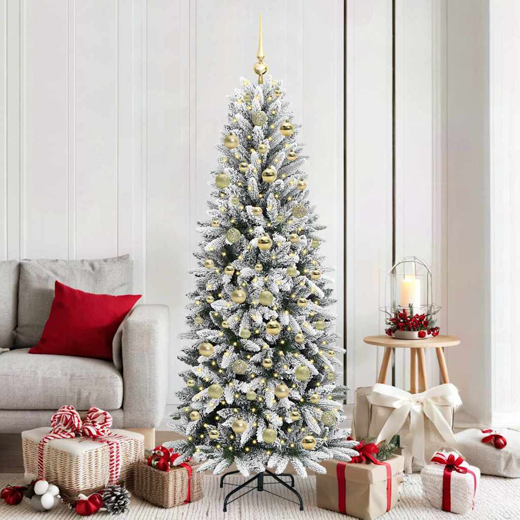 Kunstkerstboom Wit 180 cm PVC en Plastic en Staal en PE is nu te koop bij PeponiXL, paradijselijk wonen!