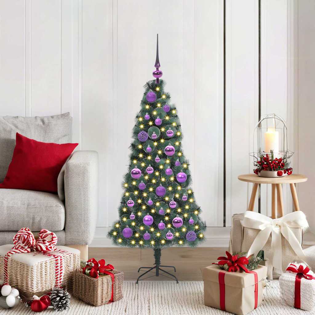 Kunstkerstboom met Lichtjes en Ballenset Groen 120 cm PET is nu te koop bij PeponiXL, paradijselijk wonen!