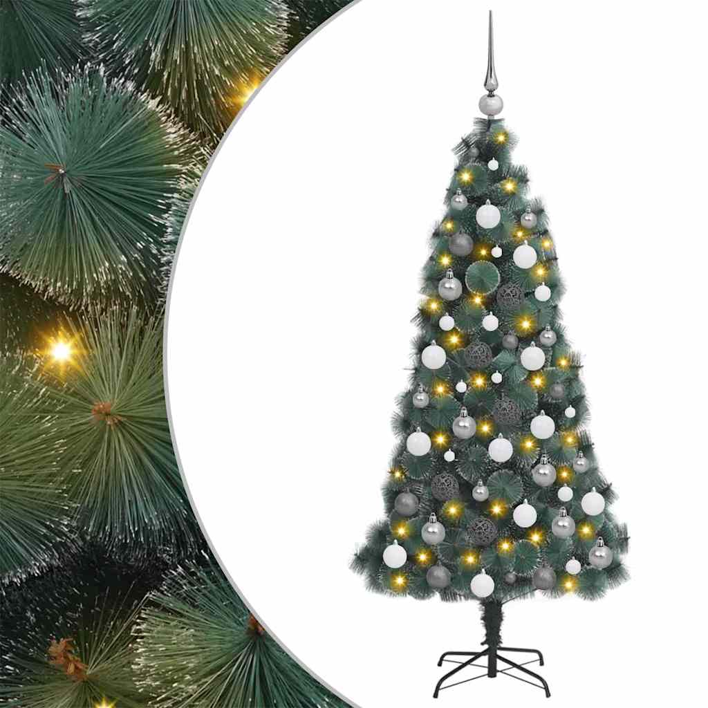Artificial Pre-lit Kerstboom met Bal Set Groen 150 cm PET is nu te koop bij PeponiXL, paradijselijk wonen!
