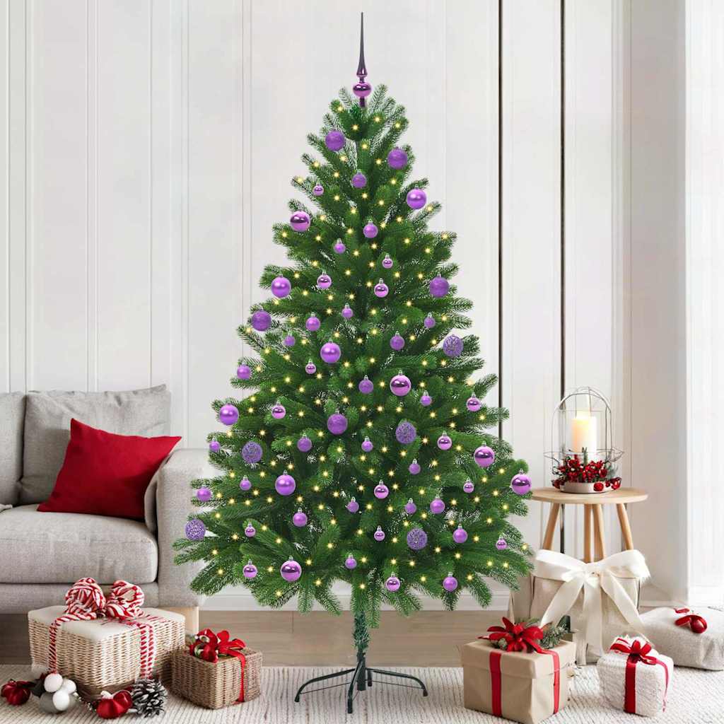 vidaXL Kerstboom met 300 LED met standaard Groen 210 cm PE