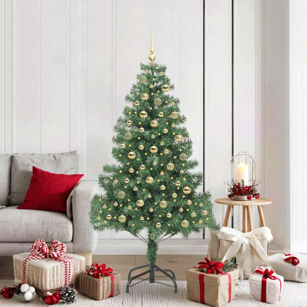 Kerstboom met ledverlichting Groen 180 cm PVC en staal is nu te koop bij PeponiXL, paradijselijk wonen!
