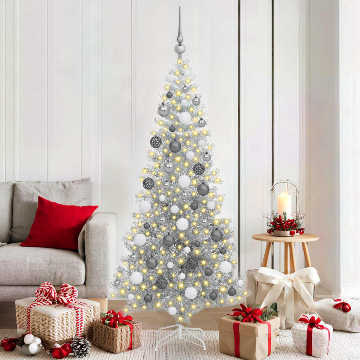 vidaXL Kerstboom Zilver 180 cm PET
