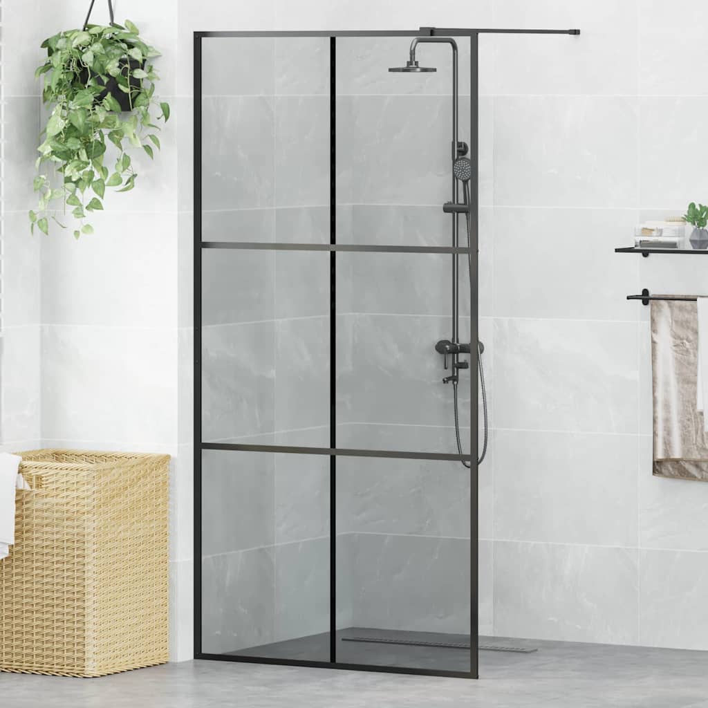 Inloop Douche Wand Zwart 100 x 195 cm gehard glas is nu te koop bij PeponiXL, paradijselijk wonen!