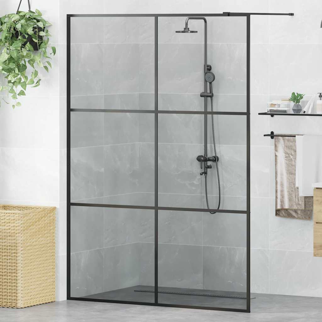 Inloop Douche Wand Zwart 140 x 195 cm gehard glas is nu te koop bij PeponiXL, paradijselijk wonen!
