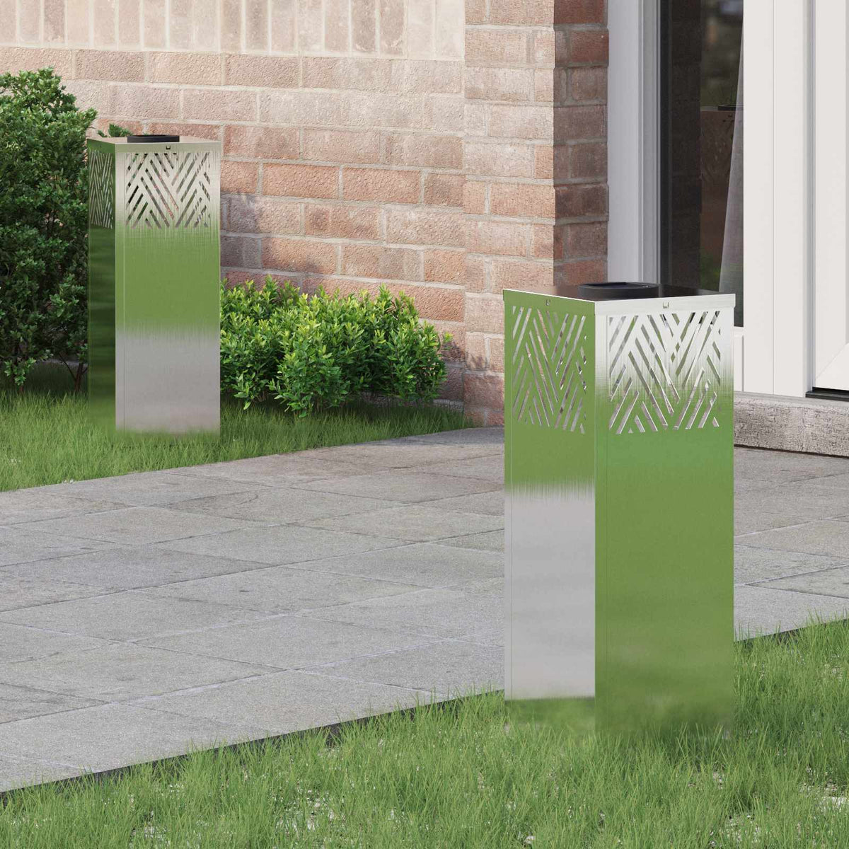 Solar LED Pad Licht 2 pcs Zilver Roestvrij staal is nu te koop bij PeponiXL, paradijselijk wonen!