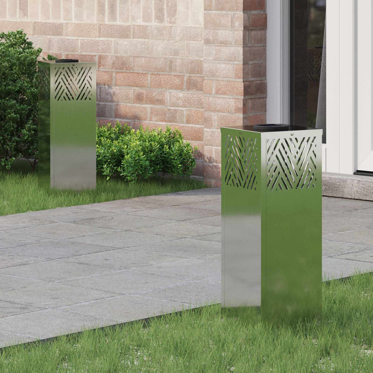 Solar LED Pad Licht 2 pcs Zilver Gegalvaniseerd is nu te koop bij PeponiXL, paradijselijk wonen!