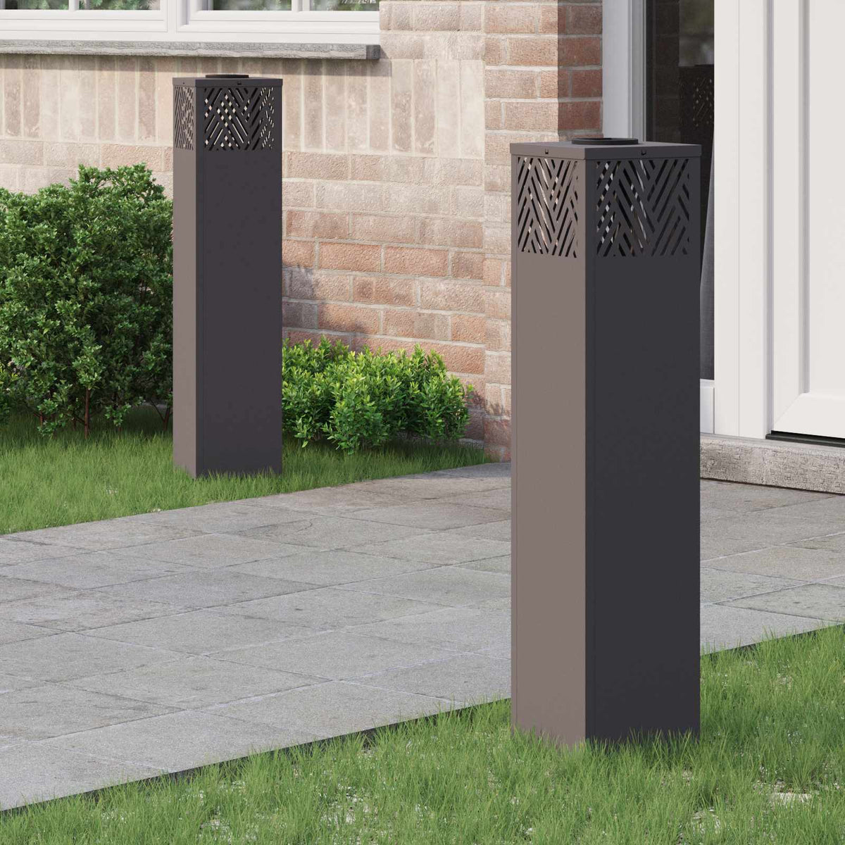 Solar LED Pad Licht 2 pcs Zwart Koudgewalst staal is nu te koop bij PeponiXL, paradijselijk wonen!
