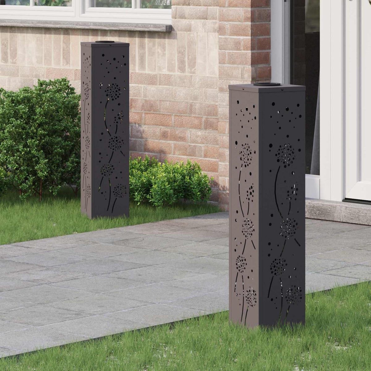 Solar LED Pad Licht 2 pcs Zwart Koudgewalst staal is nu te koop bij PeponiXL, paradijselijk wonen!