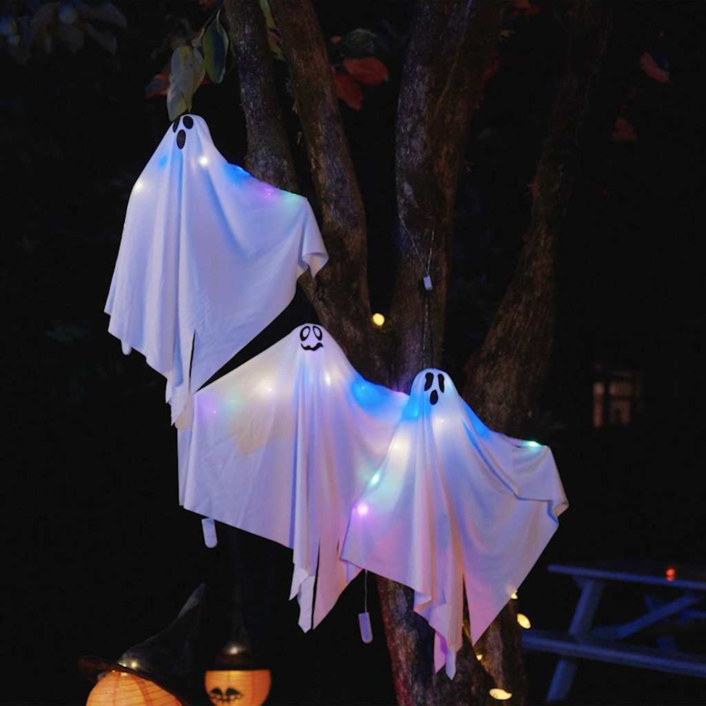 Halloween Hangende Spook 3 pcs Wit 52 x 62 cm Polyester is nu te koop bij PeponiXL, paradijselijk wonen!