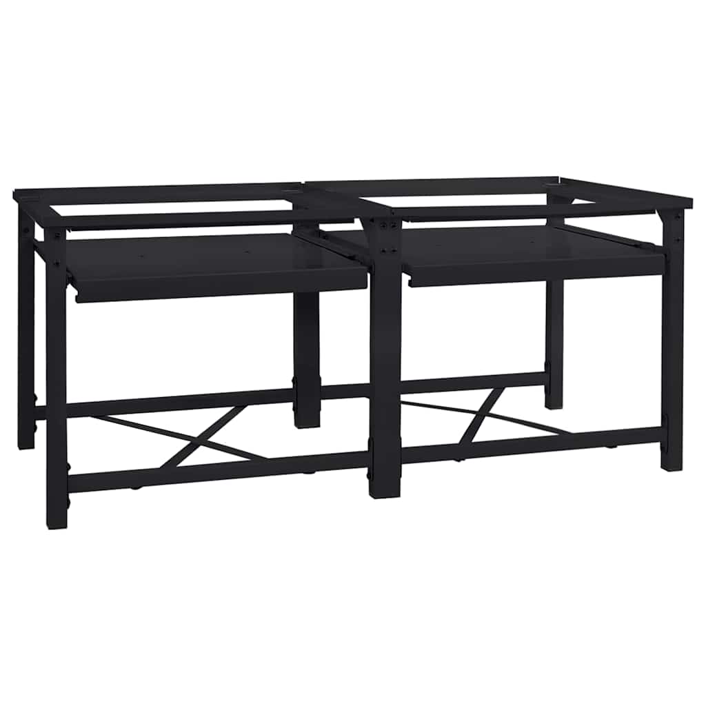Wasmachineverhoger 2 stuks Zwart 120 x 56 x 52 cm Staal is nu te koop bij PeponiXL, paradijselijk wonen!