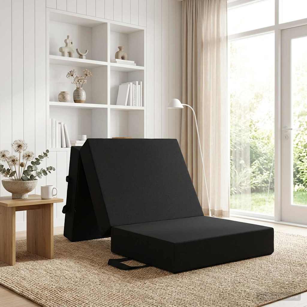 Vouwbare Bankbed 90 x 63 x 45 cm Zwart is nu te koop bij PeponiXL, paradijselijk wonen!