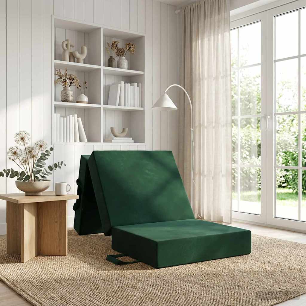 Vouwbare Bankbed 90 x 63 x 45 cm Donkergroen is nu te koop bij PeponiXL, paradijselijk wonen!