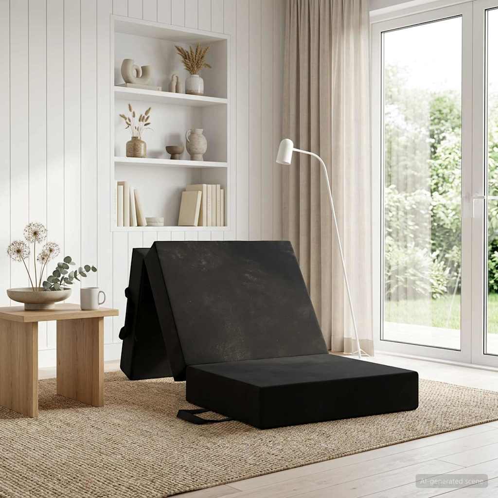 Vouwbare Bankbed 75 x 67 x 45 cm Zwart is nu te koop bij PeponiXL, paradijselijk wonen!