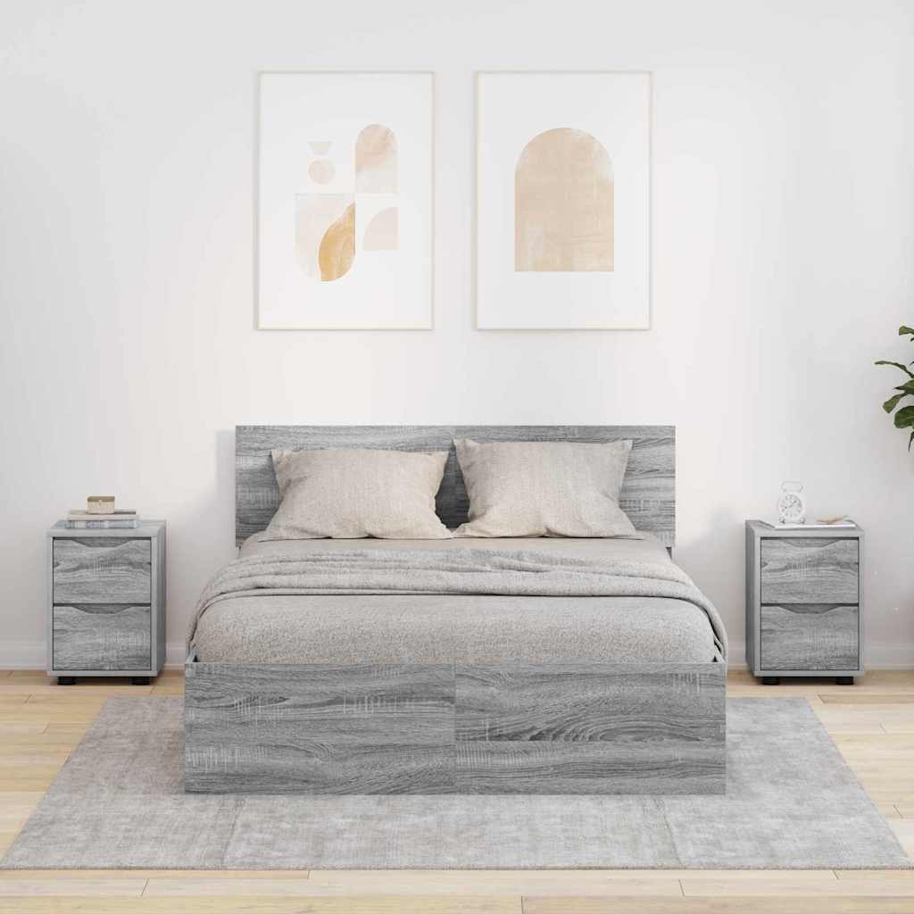 Nachtkastjes 2 pcs Grijs Sonoma 30,5 x 30 x 43 cm Bewerkt hout is nu te koop bij PeponiXL, paradijselijk wonen!